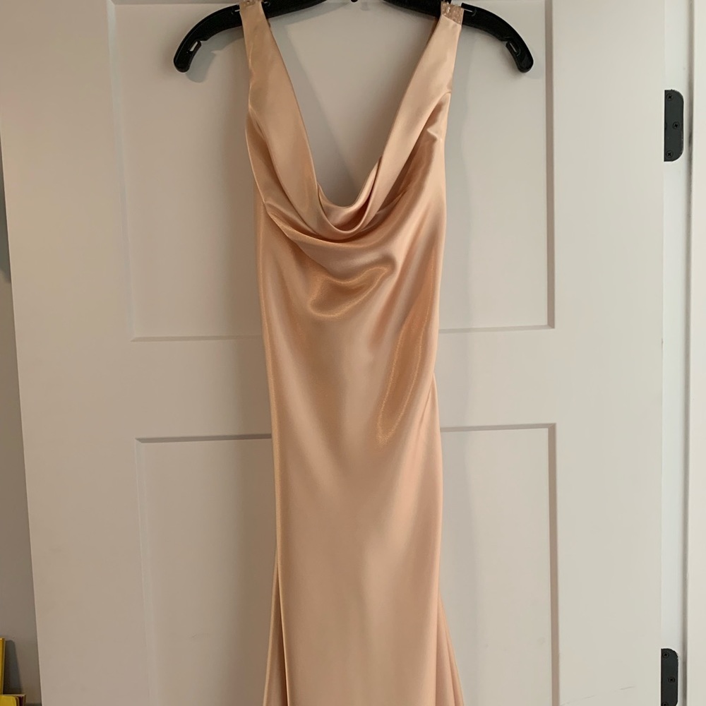 Gold silk dress